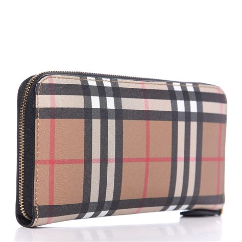 burberry elmore zip around wallet|Burberry Elmore Black Leather Zip Around Long Wallet.